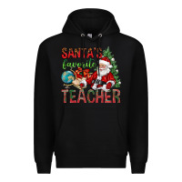 Black Santa's Favorite Teacher Premium Hoodie - BundleAndBundleShop
