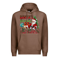 Chestnut Santa's Favorite Teacher Premium Hoodie - BundleAndBundleShop