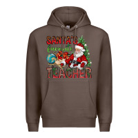 Coffee Santa's Favorite Teacher Premium Hoodie - BundleAndBundleShop