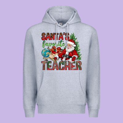 Santa's Favorite Teacher Premium Hoodie Designed By Bundleandbundleshop