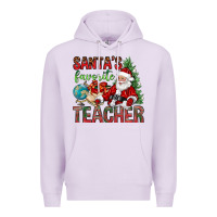 Lilac Santa's Favorite Teacher Premium Hoodie - BundleAndBundleShop