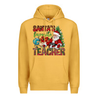 Mustard Santa's Favorite Teacher Premium Hoodie - BundleAndBundleShop