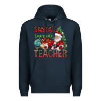 Navy Santa's Favorite Teacher Premium Hoodie - BundleAndBundleShop