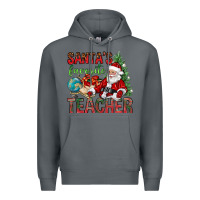 Rock Santa's Favorite Teacher Premium Hoodie - BundleAndBundleShop
