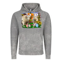 Cloud Rock Easter Farm Cows Bunny Ears And Eggs Vintage Hoodie - RanaPortraitStore