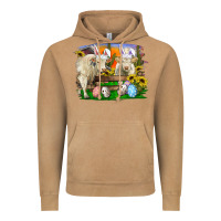 Vintage Camel Easter Farm Cows Bunny Ears And Eggs Vintage Hoodie - RanaPortraitStore