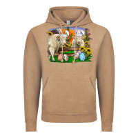 Vintage Coffee Easter Farm Cows Bunny Ears And Eggs Vintage Hoodie - RanaPortraitStore