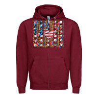 Burgundy western usa flag heart and stars tumbler Zipper Hoodie - Artiststas