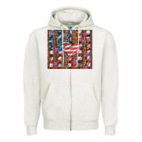 Oatmeal Heather western usa flag heart and stars tumbler Zipper Hoodie - Artiststas