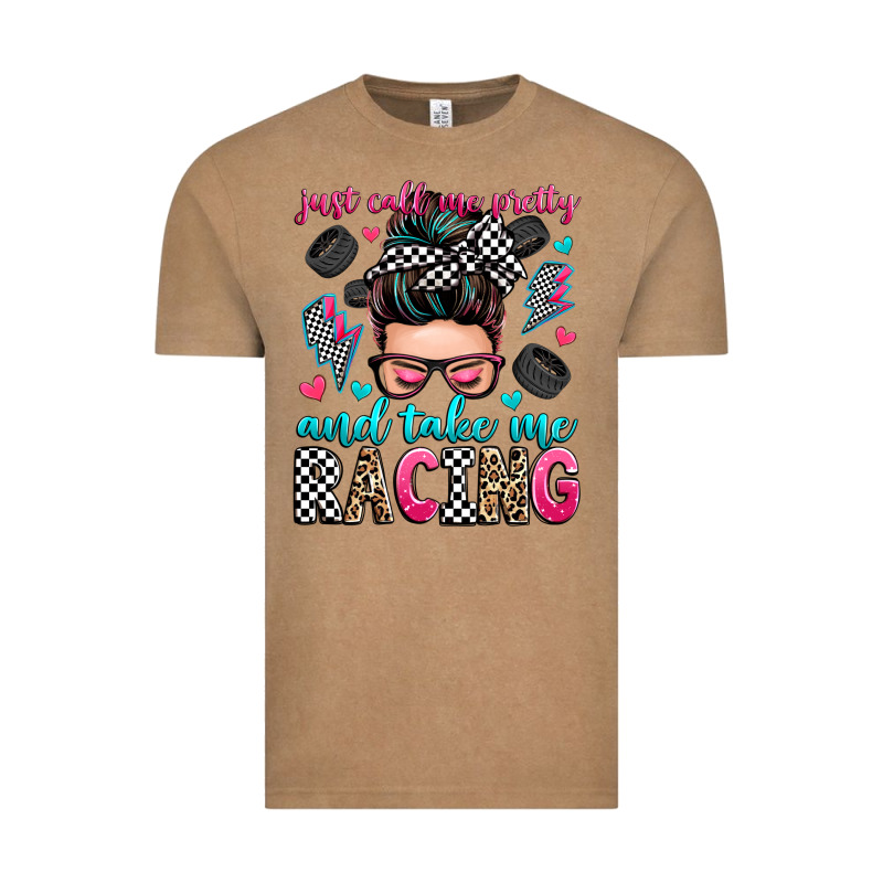 Just Call Me Pretty And Take Me Racing Vintage Tee by Zillion Design Studio | Teevron