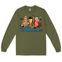Army Green tis the season hockey and Christmas Long Sleeve Tee - AdoDesignShop