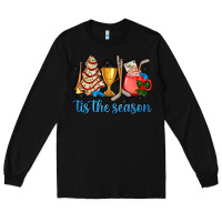 Black tis the season hockey and Christmas Long Sleeve Tee - AdoDesignShop