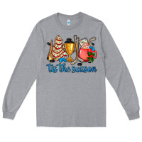 Heather Grey tis the season hockey and Christmas Long Sleeve Tee - AdoDesignShop