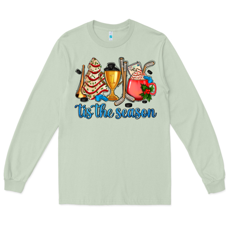 Tis The Season Hockey And Christmas Long Sleeve Tee by AdoDesignShop | Teevron