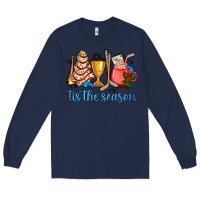 Navy tis the season hockey and Christmas Long Sleeve Tee - AdoDesignShop