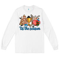 White tis the season hockey and Christmas Long Sleeve Tee - AdoDesignShop