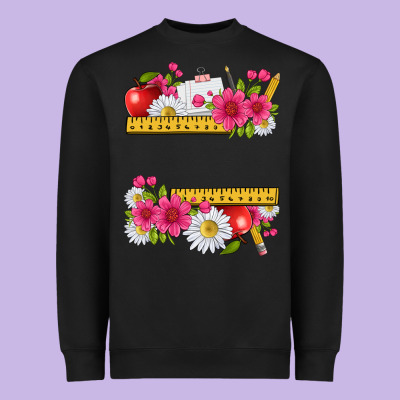 Floral Teacher Heavyweight Sweatshirt Designed By Texasbilliewilder