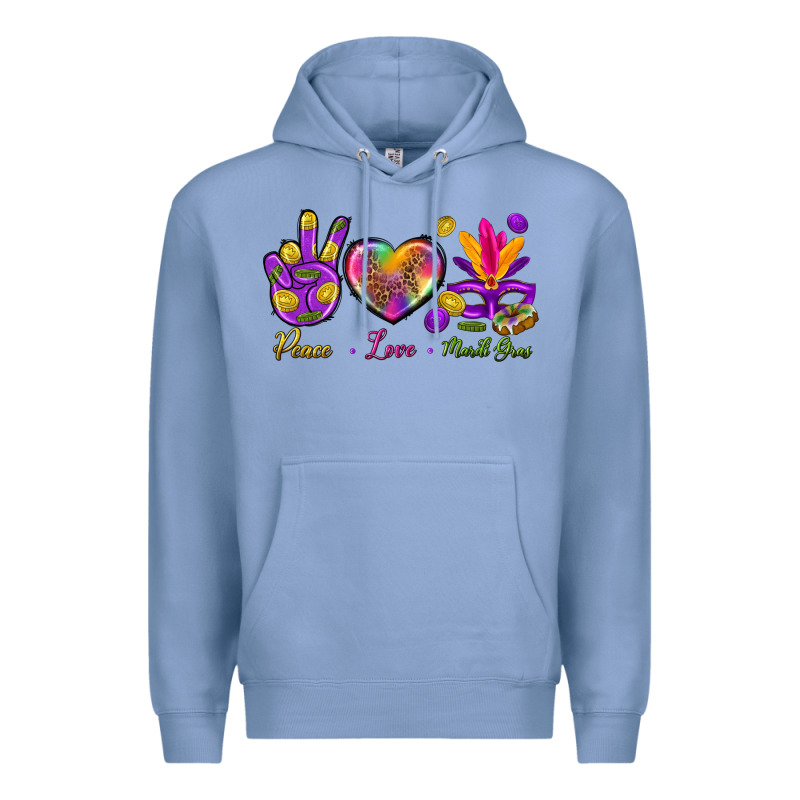Peace Love Mardi Gras Premium Hoodie by BundleAndBundleShop | Teevron