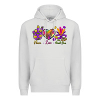 Dove Grey Peace Love Mardi Gras Premium Hoodie - BundleAndBundleShop