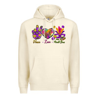 Sandshell Peace Love Mardi Gras Premium Hoodie - BundleAndBundleShop