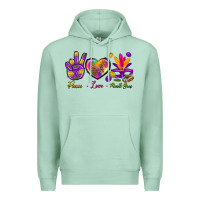 Seafoam Peace Love Mardi Gras Premium Hoodie - BundleAndBundleShop