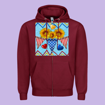 Patriotic Celebration Zipper Hoodie Designed By Bundleandbundleshop