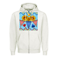 Oatmeal Heather patriotic celebration Zipper Hoodie - BundleAndBundleShop