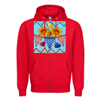 Red patriotic celebration Zipper Hoodie - BundleAndBundleShop