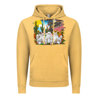 Vintage Mustard Easter Farm With Bunnies Vintage Hoodie - RanaPortraitStore
