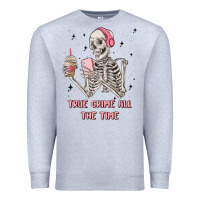 Heather Grey true crime all the time Premium Sweatshirt - MaliasSmallBusiness