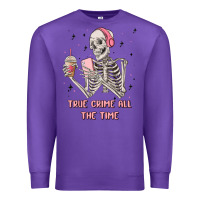 Purple true crime all the time Premium Sweatshirt - MaliasSmallBusiness