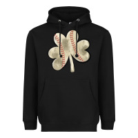 Black baseball distressed shamrock Heavyweight Hoodie - MaliasSmallBusiness