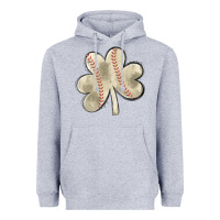 Heather Grey baseball distressed shamrock Heavyweight Hoodie - MaliasSmallBusiness