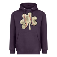 Plum baseball distressed shamrock Heavyweight Hoodie - MaliasSmallBusiness