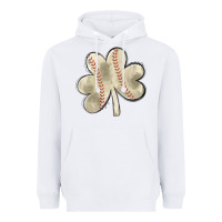 White baseball distressed shamrock Heavyweight Hoodie - MaliasSmallBusiness
