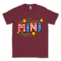 Burgundy usa mini  leopard background Classic Tee - AdoDesignShop