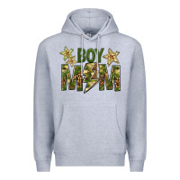 Heather Grey Boy Mom Premium Hoodie - BundleAndBundleShop