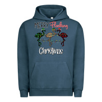 Pigment Midnight Navy Merry Flocking Christmas Urban Hoodie - Bettercallsaul