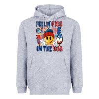Heather Grey feelin free in the usa Heavyweight Hoodie - MaliasSmallBusiness