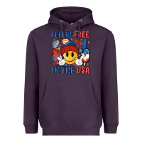 Plum feelin free in the usa Heavyweight Hoodie - MaliasSmallBusiness