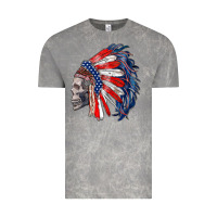 Cloud Rock american indian headdress with skull Vintage Tee - RanaPortraitStore