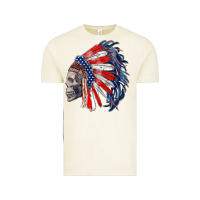 Vintage Arctic american indian headdress with skull Vintage Tee - RanaPortraitStore