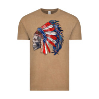 American Indian Headdress With Skull Vintage Tee | Teevron