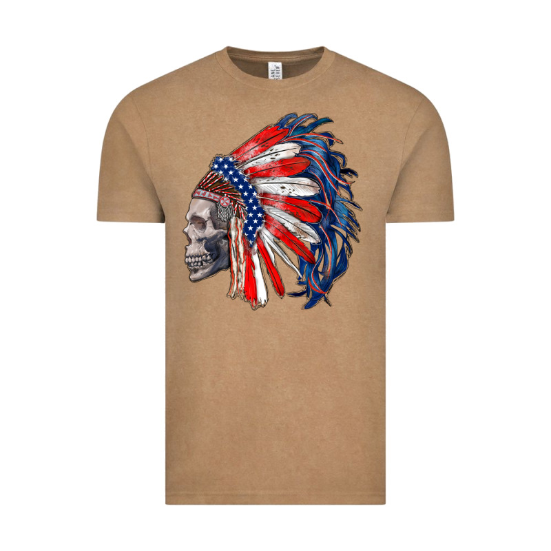 American Indian Headdress With Skull Vintage Tee by RanaPortraitStore | Teevron