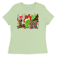 Matcha lpn christmas nurse with Ladies Tee - AdoDesignShop
