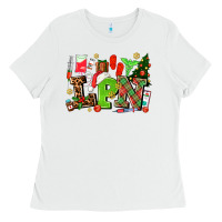 White lpn christmas nurse with Ladies Tee - AdoDesignShop