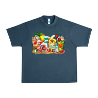Midnight Navy summer vibes coffee cups Urban Heavy Tee - Zillion Design Studio