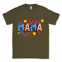 Army Green usa Mama  leopard background Classic Tee - AdoDesignShop