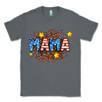 Charcoal Heather usa Mama  leopard background Classic Tee - AdoDesignShop