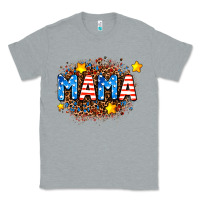 Heather Grey usa Mama  leopard background Classic Tee - AdoDesignShop